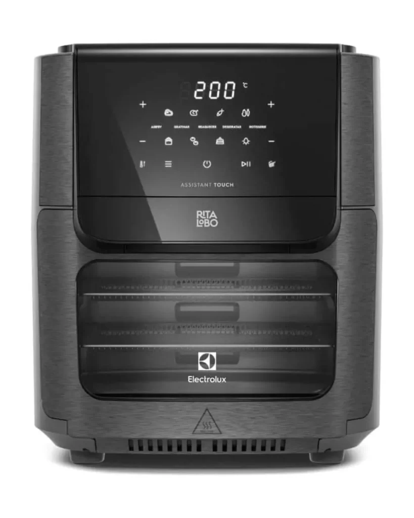 Air Fryer Oven Electrolux EAF90 grafite com painel digital e luz interna